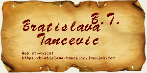Bratislava Tančević vizit kartica